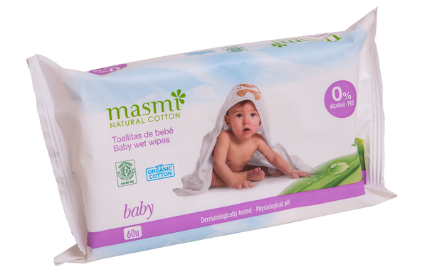 MASMI Natural Cotton - Baby Bio Feuchttücher 60 Stk.